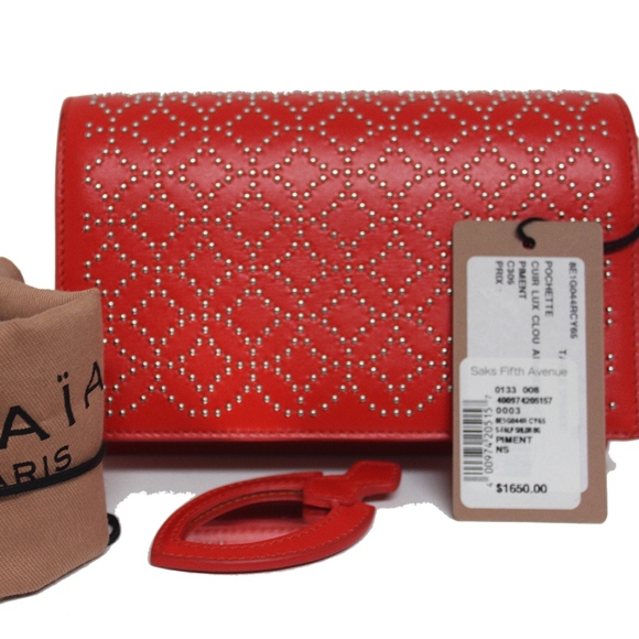 Alaia Small Flap Convertible Pochette Piment - Picture 3 of 8